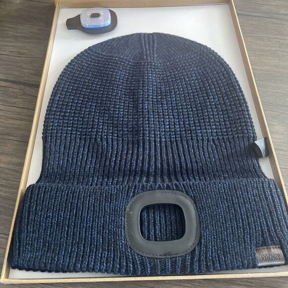 Unisex Rechargeable LED Beanie Hat Knit Winter Light Up Headlamp Cap USB Warm - Picture 1 of 7